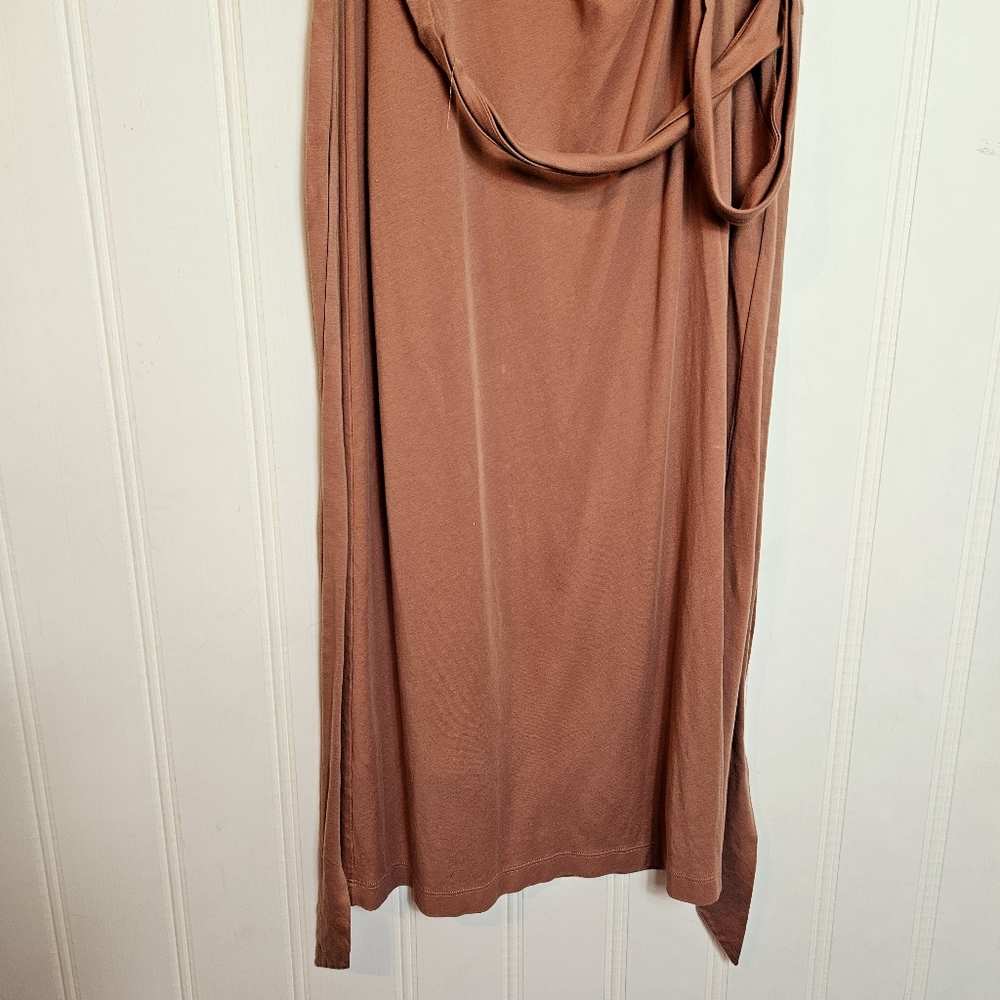 Vince Maxi Dress Womens Size S Sleeveless Wrap Midi Resortwear Neutral - Picture 4 of 11